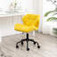 Chaise de bureau Diamond en jaune énergique - Pivot réglable, coussin en velours, système de levage, structure en métal et siège intrigant, siège en tissu, mousse confortable, fabrication