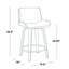 Tabouret de comptoir à hauteur fixe avec pivot en bois d'acajou, repose-pieds en métal chromé et similicuir noir - ensemble de 2-2094401121