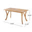 Table de salle à manger d'extérieur rectangulaire en bois massif 59 pouces, finition teck