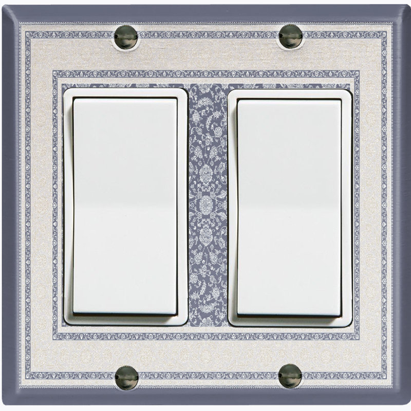 Rustic Gray Carpet Rug Print Nature Themed 2 - Gang Rocker Standard Wall Plate