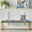 Floral Upholstered Gold Bench-130008565