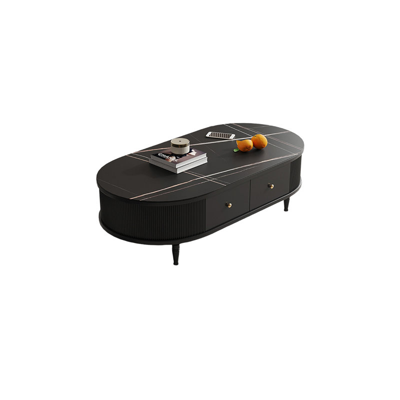 Table basse en bois de style rétro français, Noir, noir, noir, noir, H 16,53 po x L 47,24 po x l 23,62 po