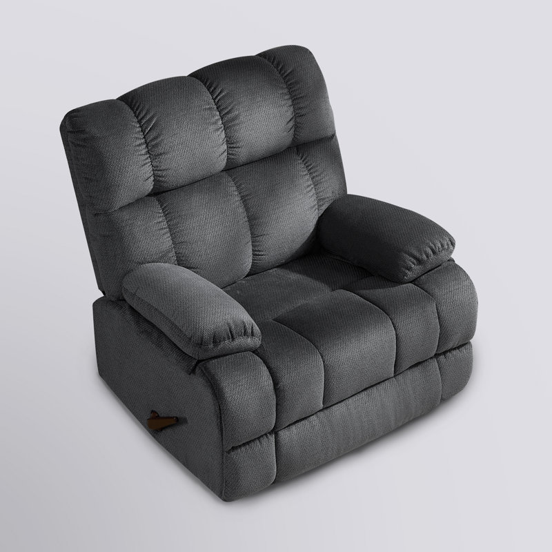 Cocalico 39" Wide Glider Manual Recliner Chair, Gray Polyester