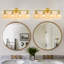 Luminaire de meuble-lavabo vintage en laiton 4 lumières avec abat-jour en verre ambré tulipe pour salle de bain, chambre à coucher de salon-533105611-533105612-533105591