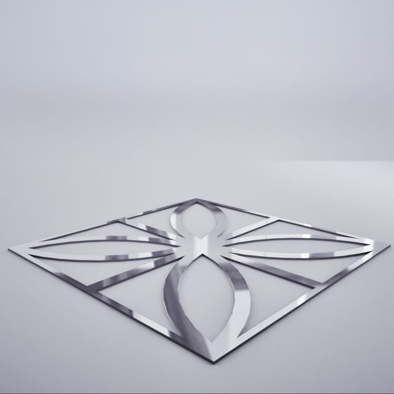 Miroir argenté Swansea, 15.38" H x 15.375" W x 0.125" D, Argent argent
