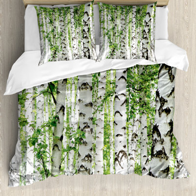 Jayda Green/White Microfibre Duvet Cover Set