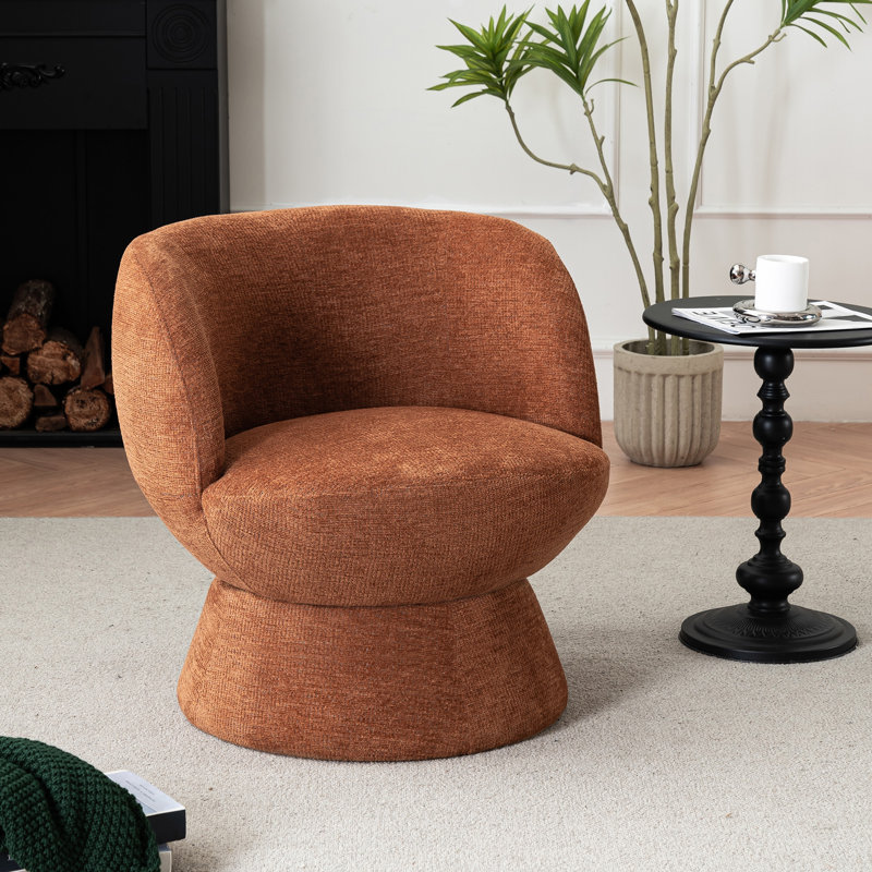 Fauteuil demi-tonneau pivotant de 28,5 po Joclyn, Boucle orange
