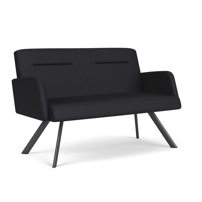 Causeuse Willow, Noir Patriot Plus - nettoyez le vinyle avec un lin, Gris anthracite