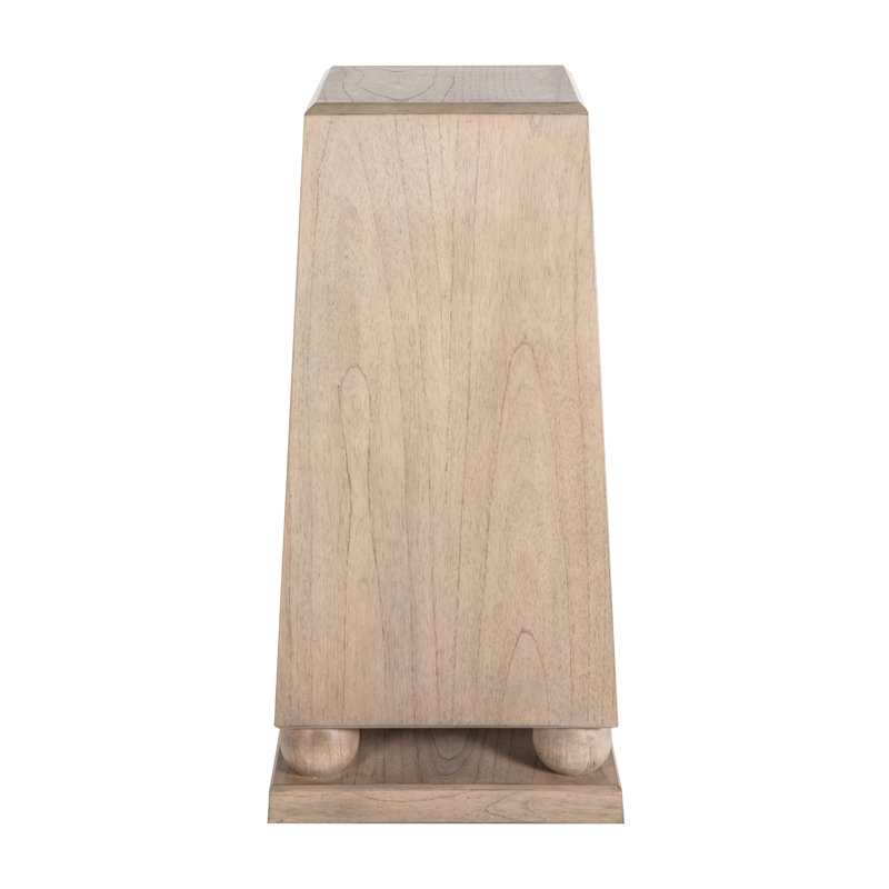 Chess Solid Wood Pedestal End Table
