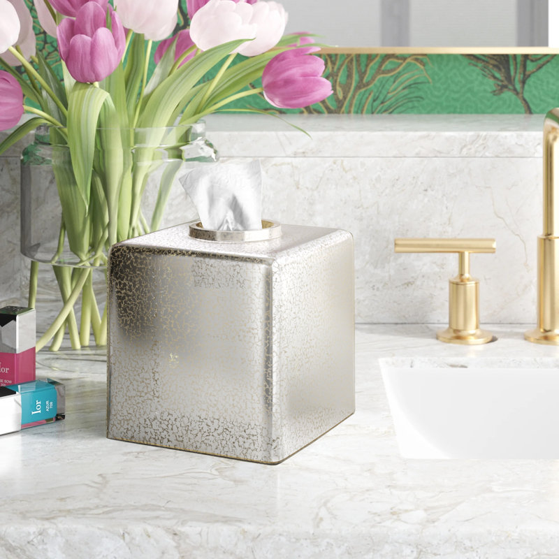 Winona Mercury Glass Tissue Box Cover
