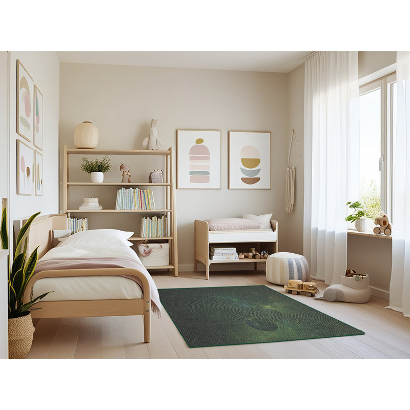 Tapis vert tissé à la machine, Rectangle 4 pi x 6 pi