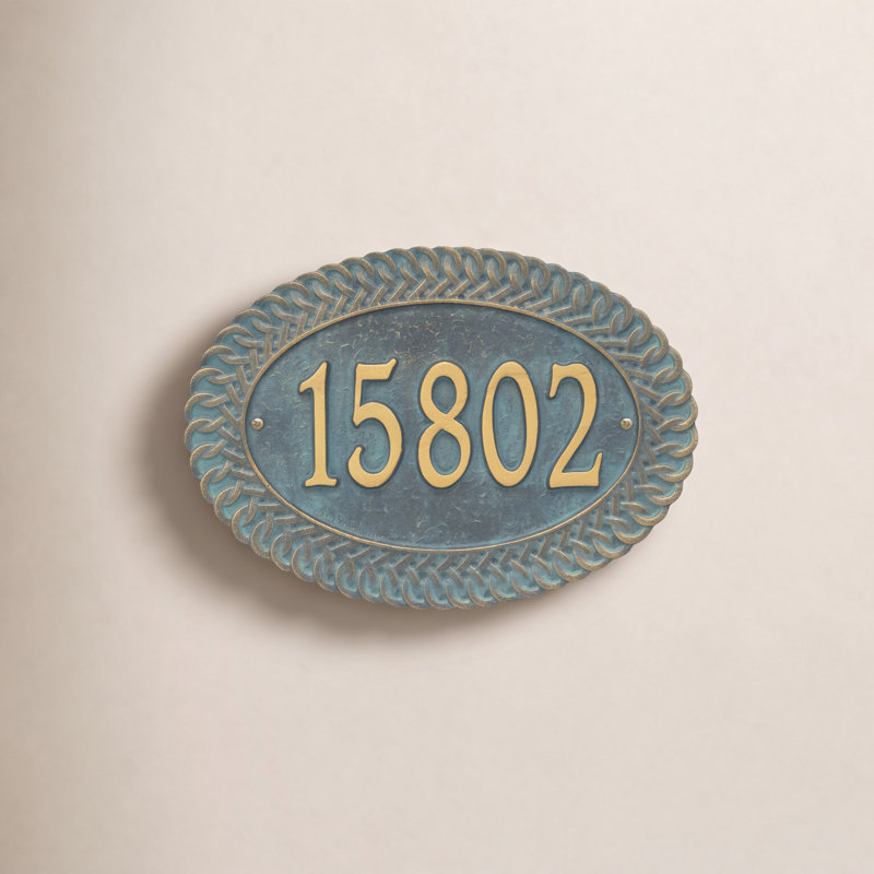 Personalized Standard 1-Line Wall Address Plaque, Bronze/Verdigris, Yes