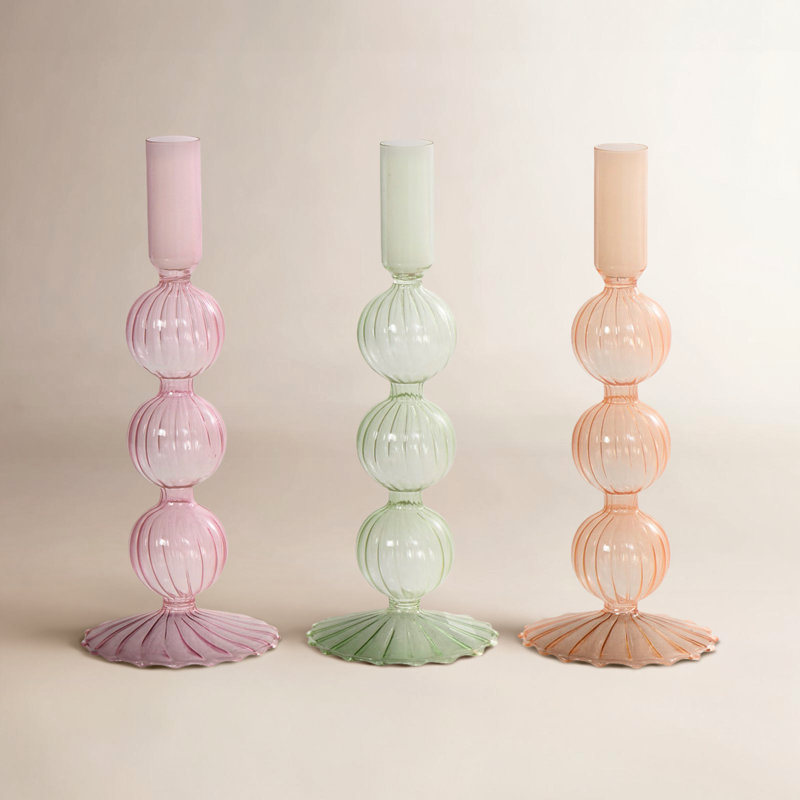 9.15'' H Glass Tabletop Candlestick