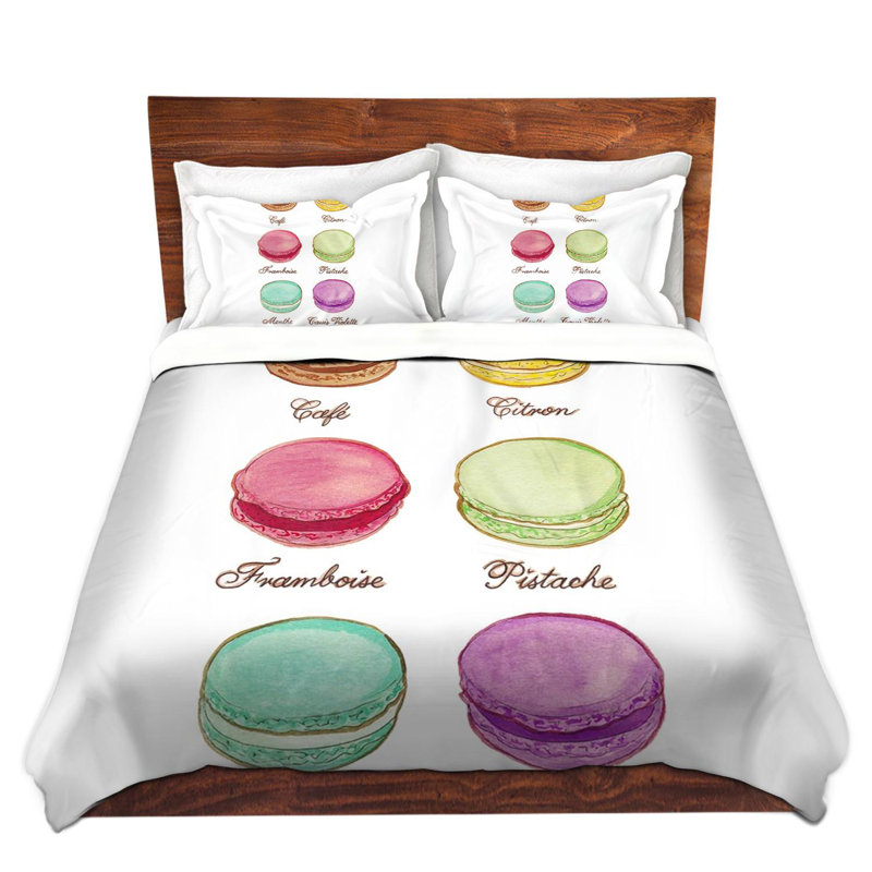 Ensemble de housse de couette laduree macaroons i, 1 housse simple + 1 taie standard