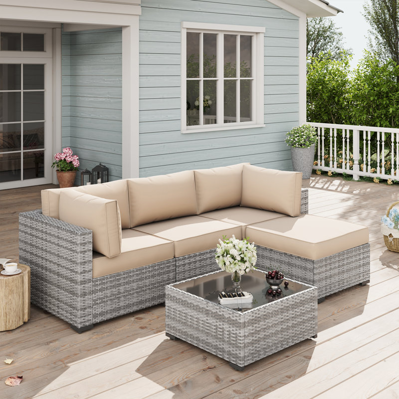 Outdoor Replacement Cushion Set Seat/Back Cushion (Cushion Set Only, Sofa Not Included), Beige