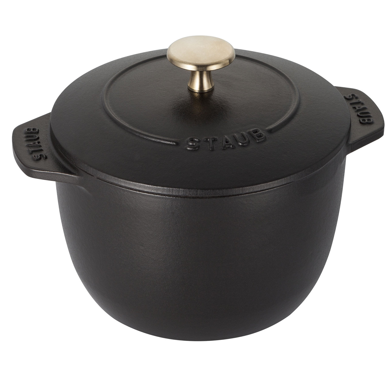 Staub Enameled Cast Iron Dutch Oven, Matte Black, 1.84 quarts