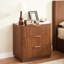 Commode 3 tiroirs en noyer, vague incurvée, imperméable, table de chevet Scratch - Wave, noyer, rangement