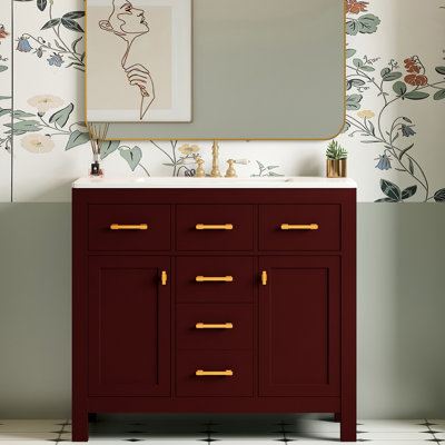 36'' Single Bathroom Vanity With Ceramic Top