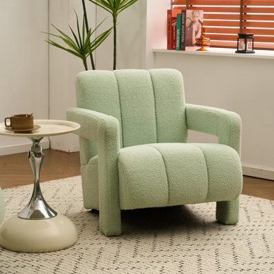 Upholstered Teddy Tufted Armchair by Wrought Studio