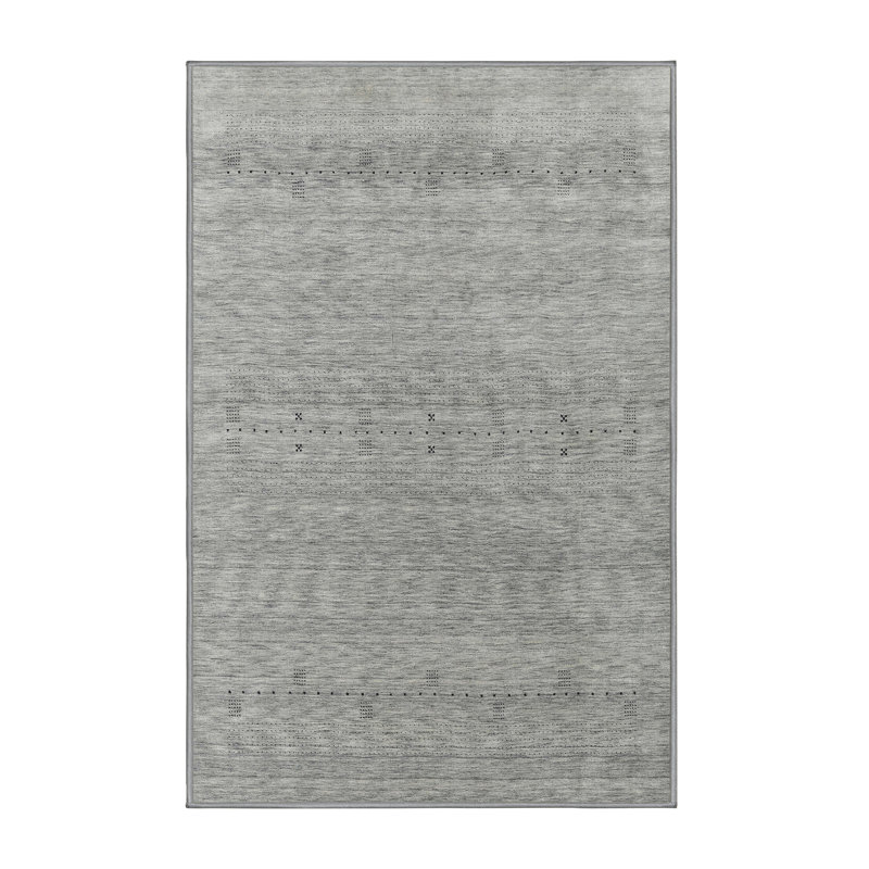Tapis contemporain gris, Rectangle 5 pi 0 po x 8 pi 0 po