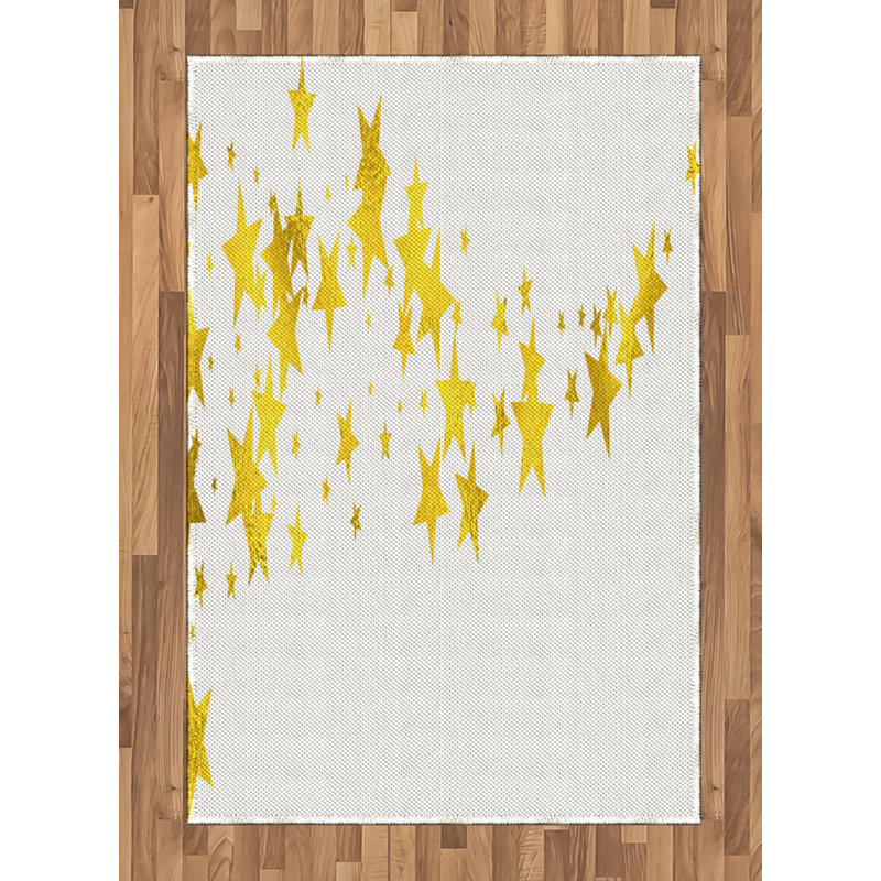 Stars High Density Long Fiber Poly Threads Decorative Area Rug Carpet, Rectangle 4' x 5'8"