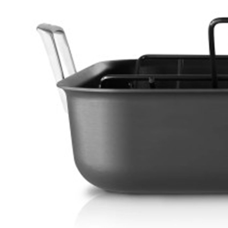 Premier Black Hard-Anodized Nonstick Roasting Pan with Rack and Handles