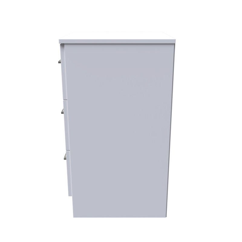 Fully Assembled Louberta 3 Drawer Bedside Cabinet, White