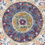 Tapis rond bleu / rouge / jaune en laine touffeté à la main-1549318490