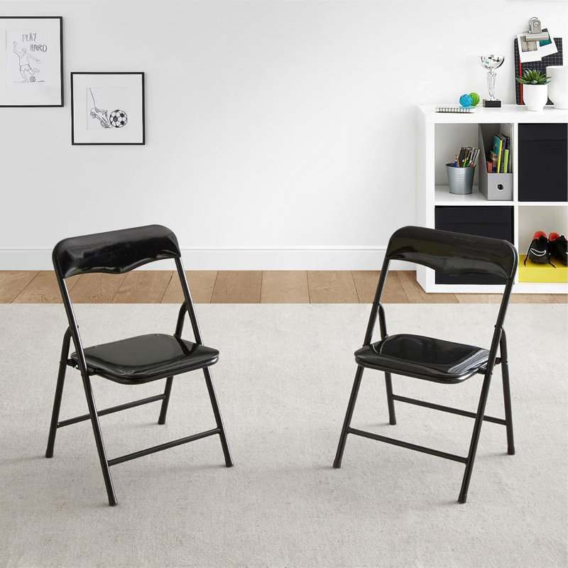 Chaise pliante rembourrée, ensemble de 2, Noir