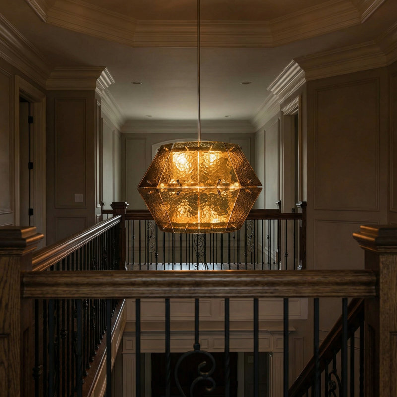Obsidian Chandelier, 5 Lights, 14" H x 20" W x 20" D, Chrome