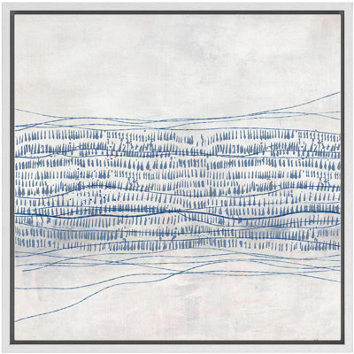 " Grunge Blue Gray Industrial Line Pattern Abstract Shapes Modern Art Decoration Minimal Calm/Zen "