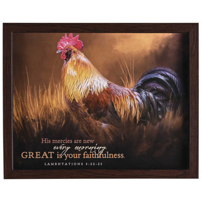 Framed Wall Art Rooster Mercies 14x11