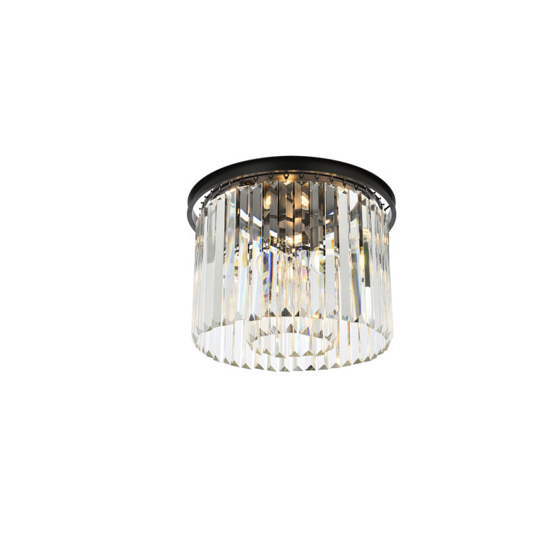 Yazmin Flush Mount, Clear, Matte Black