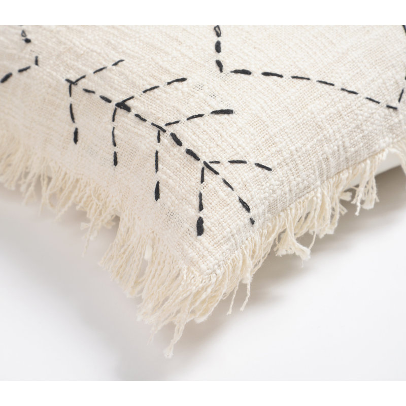 Kahner Fringed Cotton Pillow Cover
