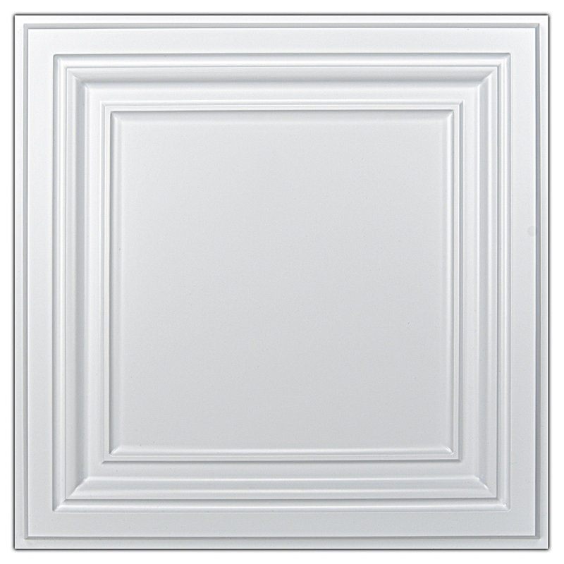 2 pi X 2 pi Carreau de plafond en PVC à coller ou à poser pour la maison, le bureau, paquet de 12, 48 pieds carrés / boîte
