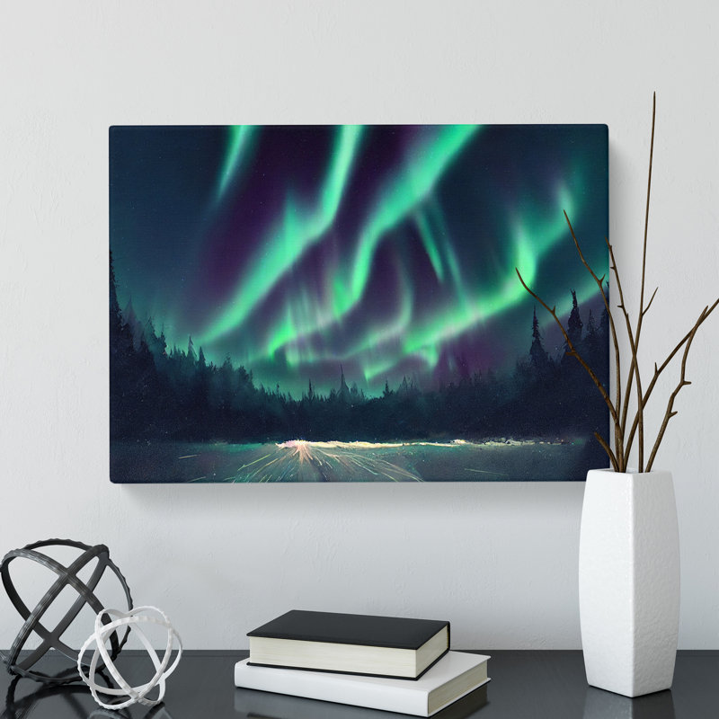 Artistic Northern Lights - Wrapped Canvas, 40cm H x 60cm W x 3cm D