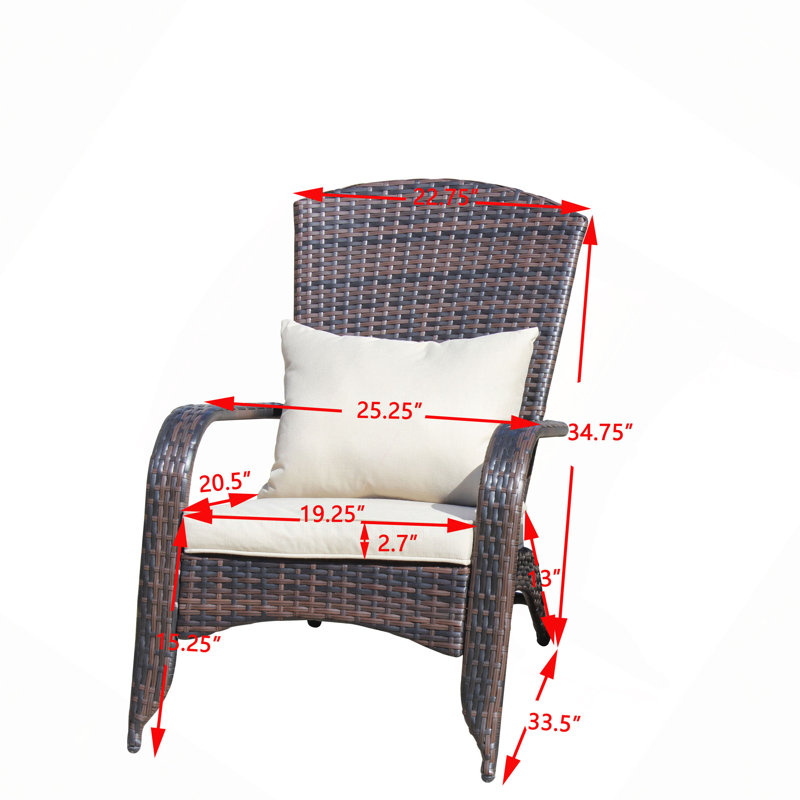 Chaise de patio avec coussins (coussin), Brun