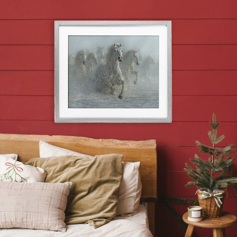«Run Wild Horses Splashing», reproduction encadrée sous verre, conception de Collin Bogle, H 13 po x l 16 po