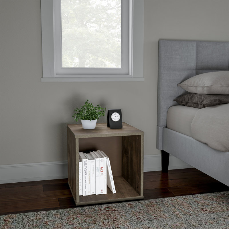 Irieana Stackable Cube End Table - Contemporary Minimalist Modular Shadowbox Accent Piece for Bedroom, Living Room, or Office