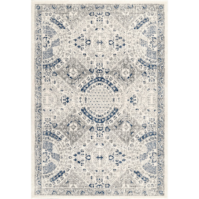 Tapis bleu performance Kristine, Rectangle 3 pi x 5 pi