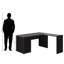 Bureau d'ordinateur en coin 3 tiroirs gris et noir Brittany H 29,84 po x l 59,75 po x P 54,96 po Brittany