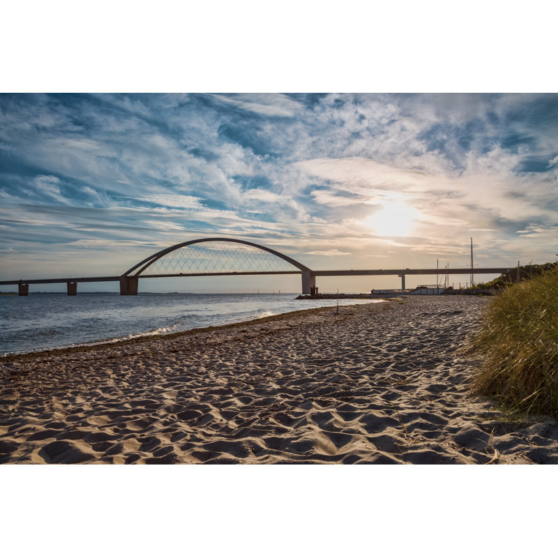 Fehmarnsund Bridge by Sabine Wagner - Wrapped Canvas Print, 30cm H x 46cm W