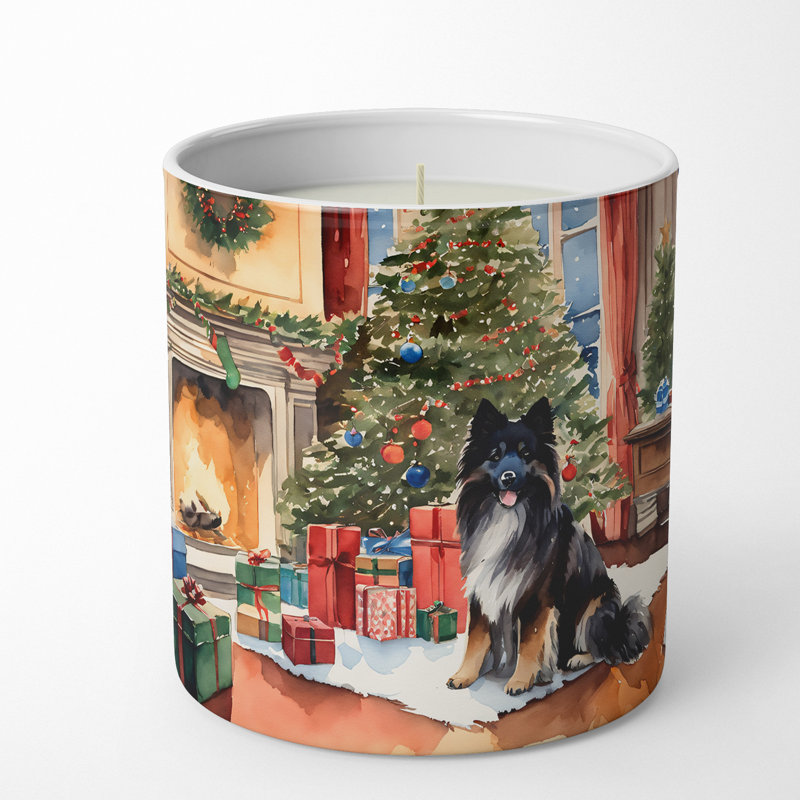 Bougie de Noël parfumée avec support en céramique
