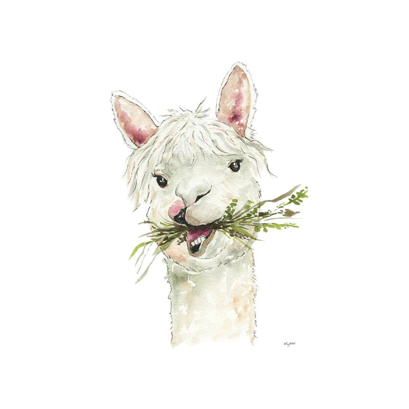 Llama by Kelsey McNatt - Wrapped Canvas Painting, 20.32 cm H x 30.48 cm W