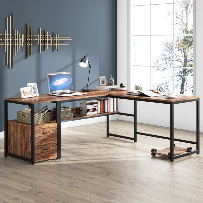 Inbox Zero 55.12'' Desk & Reviews | Wayfair