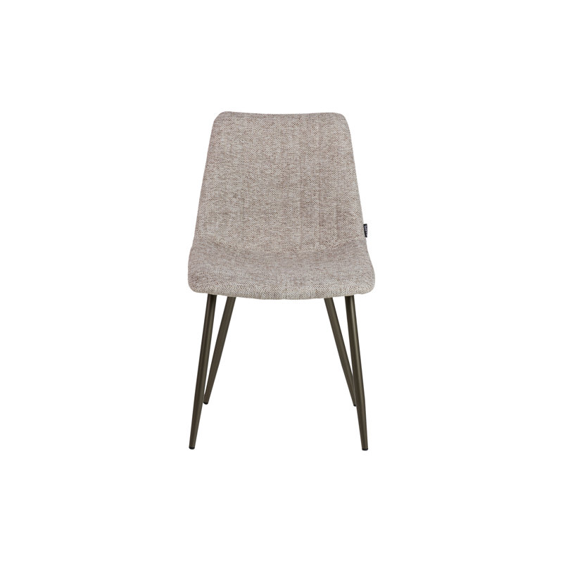 109.22cm H Upholstered Metal Side Chair in Beige