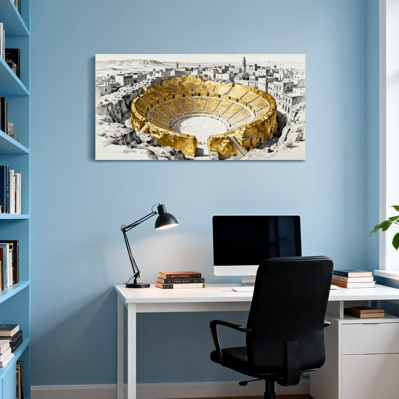 «Scenic & Cityscapes Golden Amphitheatre Urban Landscape», reproduction d'art, H 24 po x l 48 po