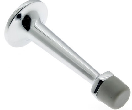 Solid Brass Baseboard Stop, Polished Chrome