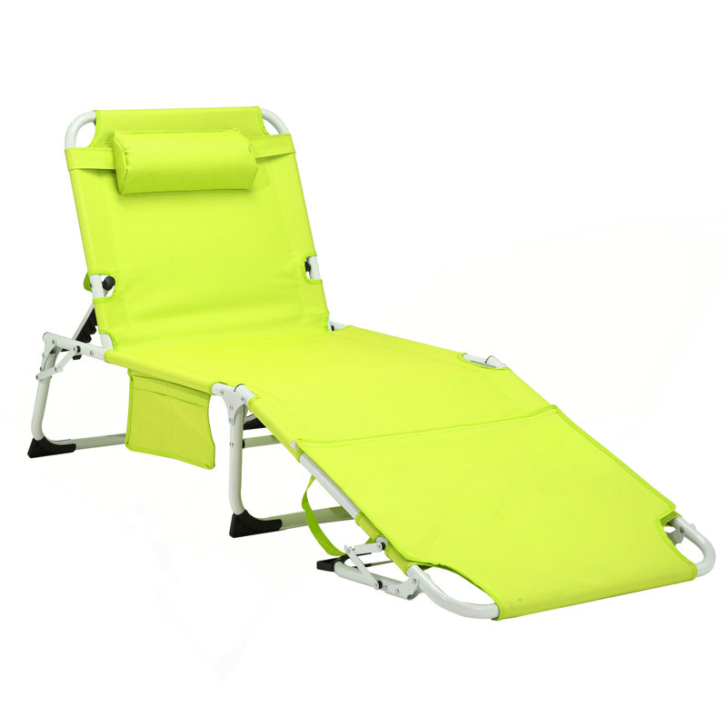 Chaise de bronzage 3 en 1 robuste avec trou pour le visage Chaise longue réglable à 5 positions pour l'extérieur