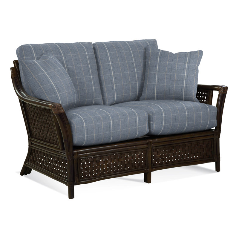 Boca Upholstered 55'' Loveseat, Lapis Plaid; , Coffee